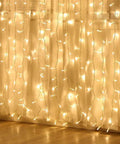 Pink Curtain Lights Eight Modes With Memory Function For Window Decor Six Point Six Feet By Six Point Six Feet Led Fairy String Lights glowing