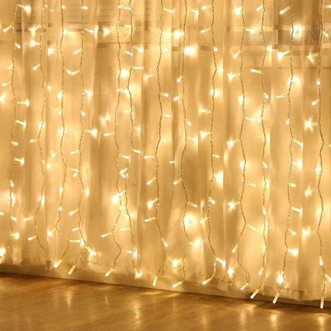 Pink Curtain Lights Eight Modes With Memory Function For Window Decor Six Point Six Feet By Six Point Six Feet Led Fairy String Lights glowing