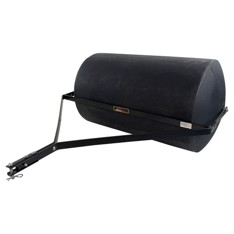 Tow Behind Lawn Roller 690 Lb Capacity With Easy Turn Plug, 36 Inch Wide Poly Drum, Flat Black Finish, durable construction