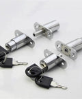 Beefy Heavy Duty Cam Cylinder Locks 23 By 32mm Tongue Door Bolt Latch For Wardrobe And Sliding Doors Alloy Furniture Hardware Includes Key 1 Piece Great For Cabinets Gates Closets featuring locks and keys