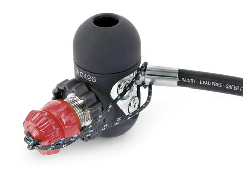 Rotating DIN Cap N Cap AE0151 For Early Stage Diving Polycarbonate Construction Black With Beefed Up Rotating Swivel 200 To 300 Bar Thread Made In Italy