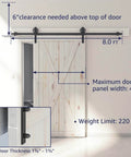 Installed Beefy 8 Foot Sliding Barn Door Hardware Kit Black Track System Ultra Quiet Smooth Sliding Easy Install Fits 42 To 48 Inch Wide Doors