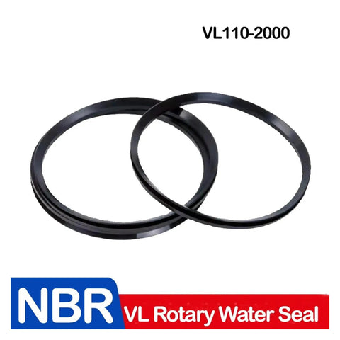 VL 1900 Heavy Duty NBR Rubber Water Seal Rotary Shaft Gasket, industrial sealing washer in black, dual pack for hydraulic pumps.
