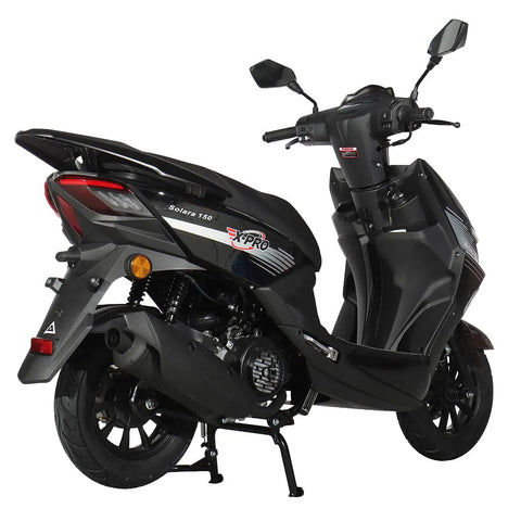 Solara 150cc Moped Scooter For Adults Gas Powered Street Ride with 10 Inch Aluminum Wheels and LED Headlights