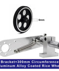 Measuring Wheel, Fixed Installation Bracket made of aluminum alloy with black 300mm wheel for precise measurements.