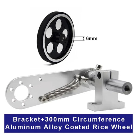 Measuring Wheel, Fixed Installation Bracket made of aluminum alloy with black 300mm wheel for precise measurements.