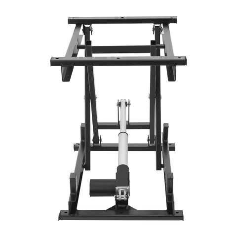 Heavy Duty Electric Scissor Lift Table With 250 Lbs Capacity, sturdy black platform, adjustable frame view from front.