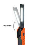 Foldable Handheld Work Light With 500 Lumen LED USB C Rechargeable 180 Degree Pivot shown in pivot position
