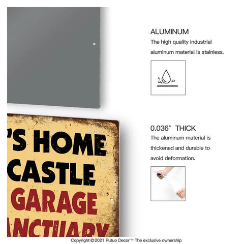 Retro Vintage Metal Tin Wall Sign For Garage And Man Cave Rustproof Aluminum Decor Featuring Bold American Slang Quote Ideal For Weekend Warrior Shop Or Backyard Hangout 12X8In with detailed materials description