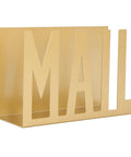 Sturdy Metal Desk Mail Organizer With Stylish Hollow Cutout For Bills, Letters And Papers Gold Finish Office Supplies Durable Iron Construction Keeps Bills And Mail Neatly Organized On Your Desk.
