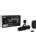 SM7dB Dynamic Studio Mic With Built In Preamp For Podcasting, Streaming, And Vocal Recording, accessories and packaging