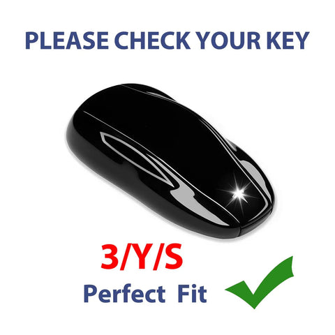 Tesla Key Fob Cover With Keychain Grippy TPU Case For Model 3 Model Y Model S showing compatibility and fit with green checkmark