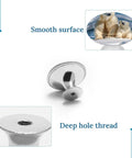 2 Pack Round Cabinet Knobs With Screws Stainless Steel Hardware For Kitchen Cabinets, Dresser, Bedroom And Bathroom Doors Easy Install, Rust Resistant, Durable Metal Pull Handles, smooth surface