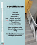 White Wooden Balusters Top Tier Quality, 95cm tall wooden post for staircases, tough railing posts for decks and porches.
