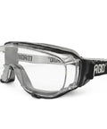 Clear Anti Fog Safety Goggles With Over The Glasses Fit And Ansi Z87 Plus Impact Certified Protection For Hardcore Shop Tasks And Industrial Job Sites 36 Pair side angle view with clear lens and adjustable strap.