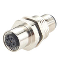 Pair Of M12 A Coded 5 Pin Male To Female Panel Mount Connector IP67 Shielded Bulkhead Feedthrough For Industrial Use
