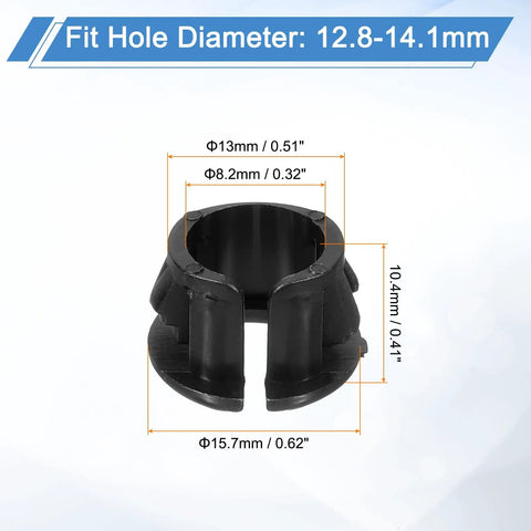 28 Pack Nylon Cable Snap Bushings Grommets, 1/2 Inch Mounting Diameter, Opened Snap Bushing For Wiring, black nylon bushing with 13mm hole size