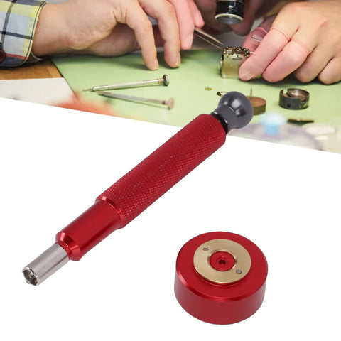 Watch Bearing Opener and Movement Tool for 1120/2500 Movements with ergonomic handle and base on workbench