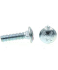 Carriage Bolts One Quarter Inch Twenty By One Inch A307 Grade Zinc Plated Steel 100 Pack With Smooth Round Head, side view.