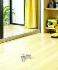 Four Sets Silver Alloy Heavy Duty Shower Door Hinges With Dual Opening For 812mm Frameless Tempered Glass Showers on wood floor