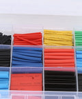 Zerodis Heat Shrink Tube Kit With 560 Pieces Cross Linked Polyolefin Electrical Wiring Tubing in assorted colors in storage box