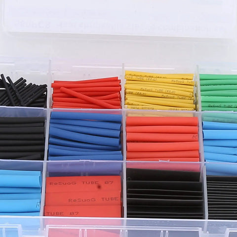 Zerodis Heat Shrink Tube Kit With 560 Pieces Cross Linked Polyolefin Electrical Wiring Tubing in assorted colors in storage box