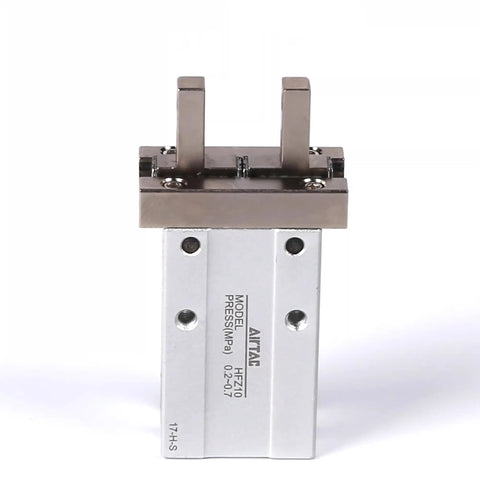 Front view of Parallel Style Pneumatic Gripper Claw With Guide Track Ball Bearing Mini Finger For Precise Pick And Place