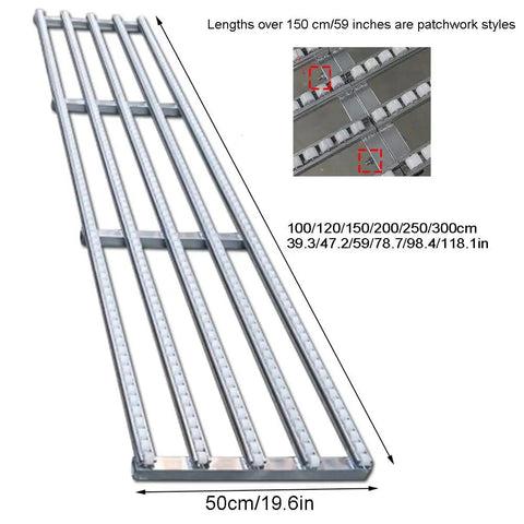 Straight Up Light Duty Gravity Conveyor With Portable Cargo Unloading Slide, 50cm wide for efficient warehouse hauling.