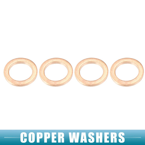 Copper washers from Banjo Bolt Brake Fitting Adapter Kit For Cars And Motorcycles, Three Eighths UNF Thread, 25mm Length