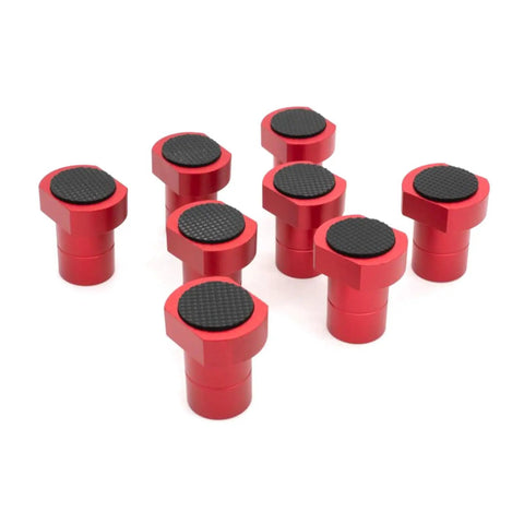 8 Piece Aluminum Woodworking Bench Clamps With Non Slip Rubber Inserts Three Quarter Inch 19mm in red with non-slip black tops