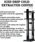 Premium 1000Ml Glass Cold Brew Coffee Maker Featuring Slow Drip Tower System brewing cold extracted coffee with solid wood base.