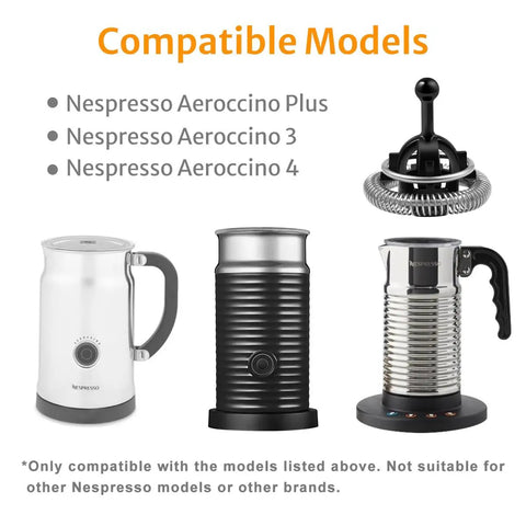 Compatible models for Barista-Grade Stainless Steel Milk Frother Whisks For Aeroccino 3 4 Plus Replacement 2 Pack Rustproof
