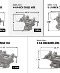 Cross Vise 4.25 Inch With Compound Slide For Mills And Drill Presses CV414 Heavy Duty Black Cast Iron Precision Vise With 0.1 Millimeter Increments, Jaws Travel 5.8 Inches Left And Right, 6 Inches Front And Back, Universal Fit For Metalworking; 4-1/4-inch model