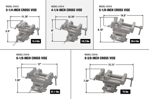 Cross Vise 4.25 Inch With Compound Slide For Mills And Drill Presses CV414 Heavy Duty Black Cast Iron Precision Vise With 0.1 Millimeter Increments, Jaws Travel 5.8 Inches Left And Right, 6 Inches Front And Back, Universal Fit For Metalworking; 4-1/4-inch model