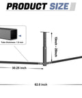 Ceiling Kayak Storage Rack dimensions showing 62 inch width and 30.25 inch arms, for heavy duty garage storage of two kayaks.