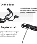 Bike Handlebar Extender Aluminum Alloy Bracket Extension Set showing shim design and easy installation with hexagonal wrench.