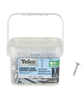 Heavy Duty Size 10 X 1 Inch Low Profile Standing Seam Metal Roofing Screws With Quick Bite Sharp Point For Fast Wood Deck Installations And Flush Pancake Head Design To Stop Dimples, 360 Pack in a clear container with one screw outside.