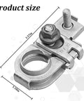 Built Tough Zinc Alloy Car Positive Battery Terminal Connector Replaces Oem 91980 3X010 shown with size dimensions 1.57in x 1.18in.