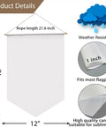 DIY Sublimation Blank Banner Set For Wall Display Waterproof Canvas Banners dimensions and weather resistance features