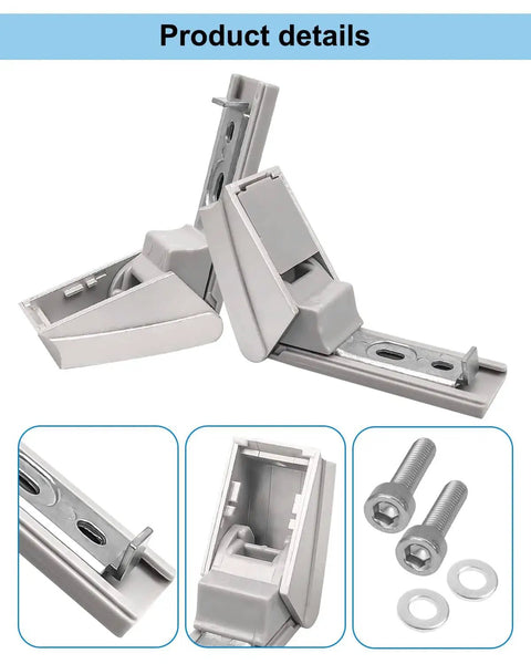 Heavy Duty Stainless Steel Refrigerator Door Hinge Replacement Kit 2 Pack Easy Install Durable Fridge Hinge Set For A Wide Range Of Freezers And Refrigerators Replacement For 9590 Series Models product components including hinges and screws.
