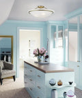 Room with Newburgh 3 Light Ceiling Mount In Bronze, Transitional Style Ceiling Fixture With Steel Construction in hallway.