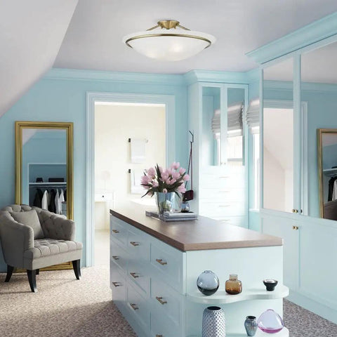 Room with Newburgh 3 Light Ceiling Mount In Bronze, Transitional Style Ceiling Fixture With Steel Construction in hallway.