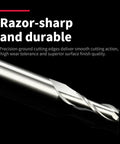 Close-up of 4mm 2 Flute HSS Straight Shank End Mill Cutter for Slot and Keyway Milling, razor-sharp for metal and wood.
