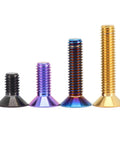 Pro Grade Titanium Alloy Countersunk Screws And Flat Head Bolts Set Ti6Al4V Black Finish M4 M5 M6 M8 12mm Length 4 Pack