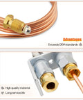 Copper pilot burner with brass fittings and mounting bracket for gas furnaces and water heaters