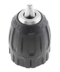 Keyless Drill Chuck Adapter Three Eighths Inch 24 UNF Quick Change Converter For Drills And Cordless Drivers Lets You Grab Bits One Thirty Second To Three Eighths Inch Zero Point Eight To Ten Millimeters No Chuck Key Needed, black finish