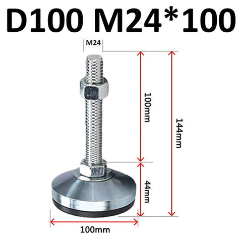 Heavy Duty Adjustable Leveling Feet 4 Pack Tough As Nails Carbon Steel Support Legs For Uneven Floors and Decks, 100mm height.