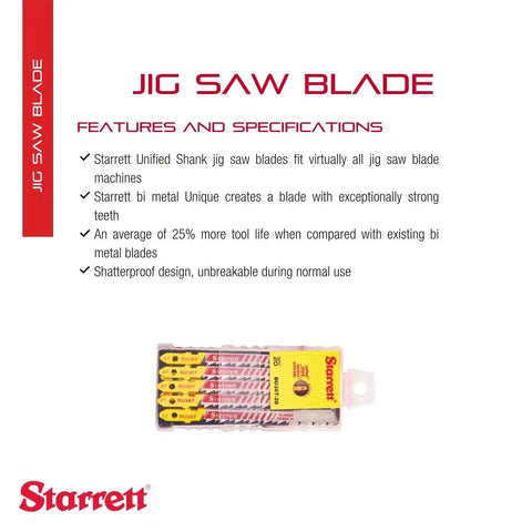 Bi-Metal Unified Shank Jigsaw Blade For Wood Cutting High Precision 3 Inch Length 6 TPI Ground Tooth Durable Construction Ideal For Hardwood Softwood Plywood 20 Pack BU36T-20 packaging with features and specifications