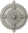 Ceiling Medallion For Canopies Up To One Quarter Inch, Twenty Nine And One Eighth Inch Outer Diameter With One Quarter Inch Inner Opening And Four Inch Projection Hand Painted Cream Pot Finish Lightweight And DIY Friendly Install Deep Relief Details And visible in decorative pattern