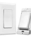 3 Way Wireless Light Switch Kit With Receiver, No Wiring Between Switch And Light, 15A High Power, front and side view